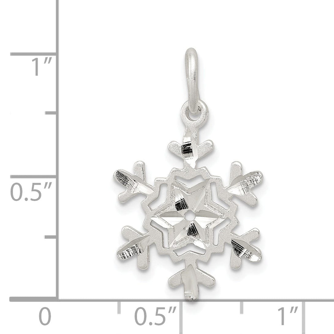 Lovely Rita's Pendants & Charms Silver Diamond Cut Snowflake Charm Pendant