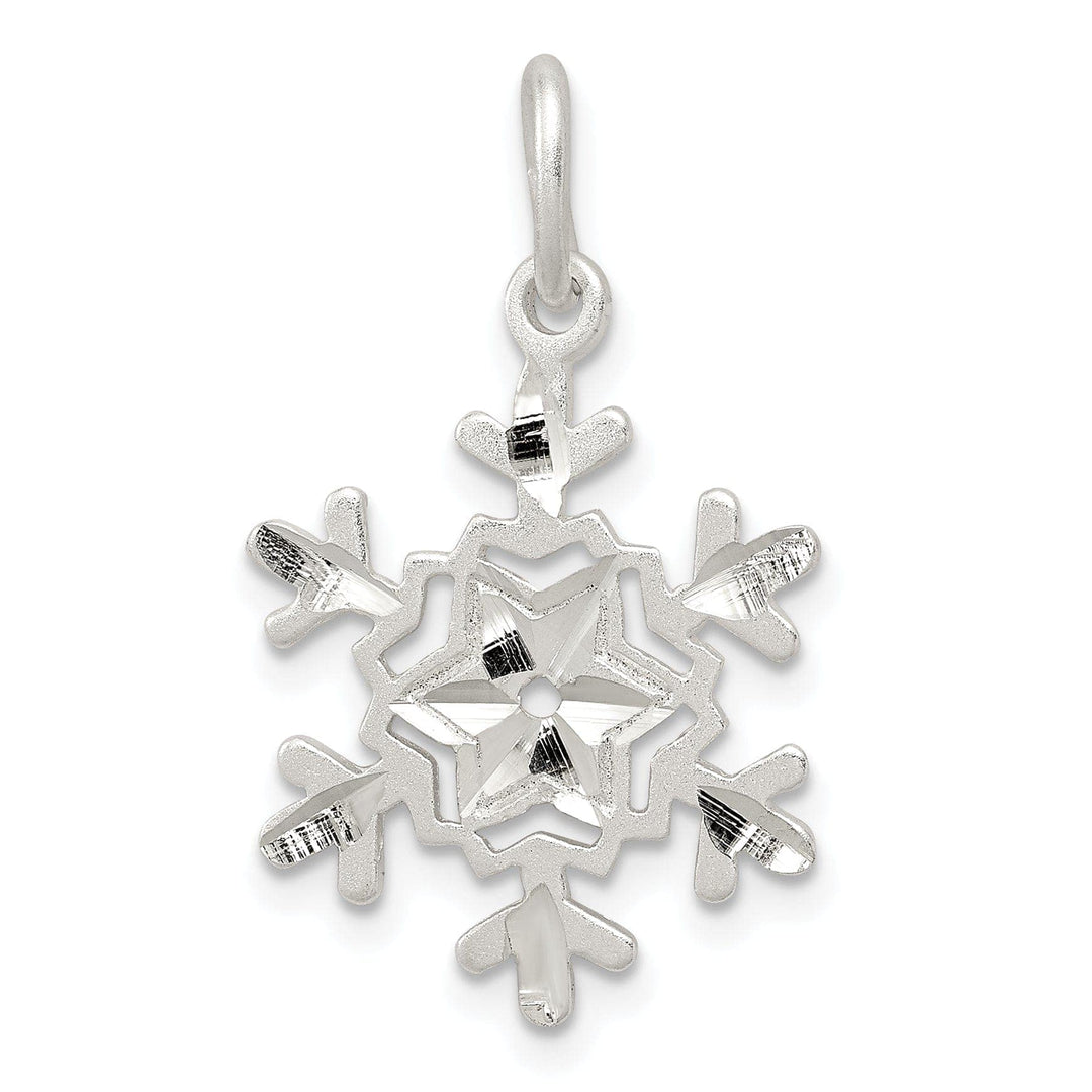 Lovely Rita's Pendants & Charms Silver Diamond Cut Snowflake Charm Pendant