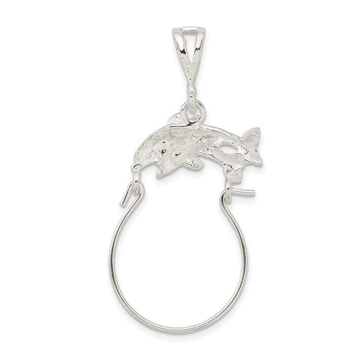 Lovely Rita's Pendants & Charms Silver Double Dolphin Charm Holder Pendant