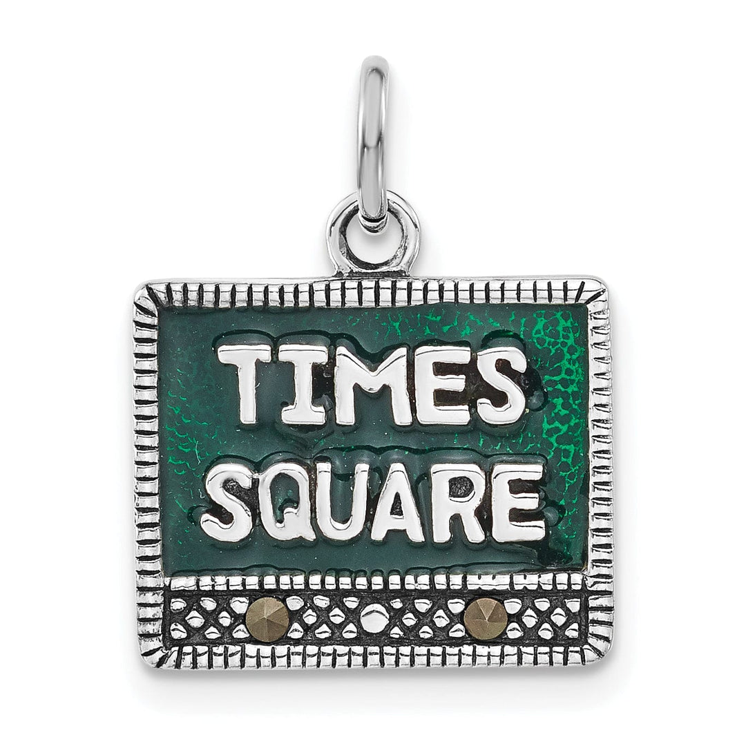 Lovely Rita's Pendants & Charms Silver Enamal Marcasite Times Square Charm