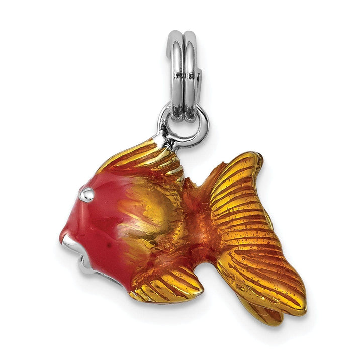 Lovely Rita's Pendants & Charms Silver Enamel 3-D Goldfish Charm Pendant