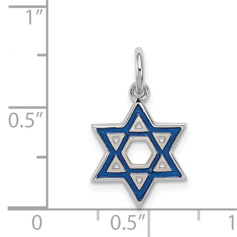 Lovely Rita's Pendants & Charms Silver Enameled Blue Star of David Pendant