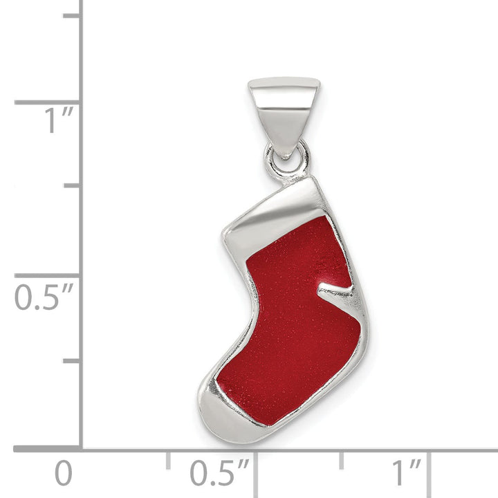 Lovely Rita's Pendants & Charms Silver Enameled Christmas Stocking Pendant