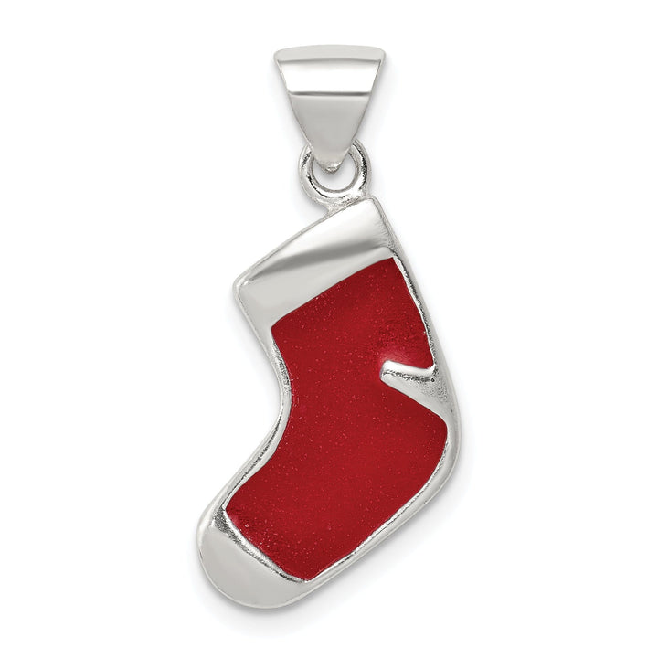 Lovely Rita's Pendants & Charms Silver Enameled Christmas Stocking Pendant