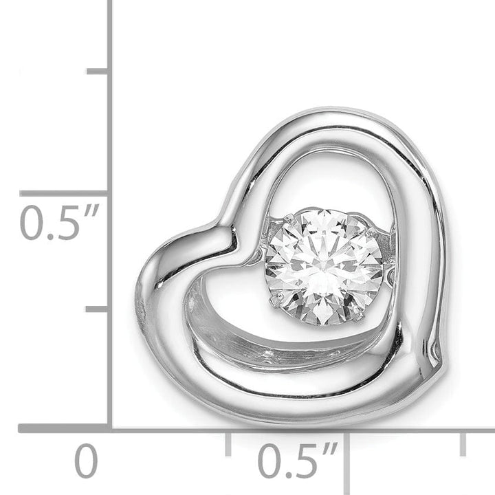 Lovely Rita's Pendants & Charms Silver Fancy White Swarovski Cubic Heart Slide