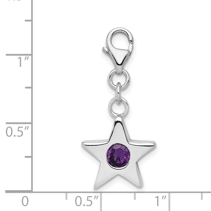 Lovely Rita's Pendants & Charms Silver February C.Z Birthstone Star Charm