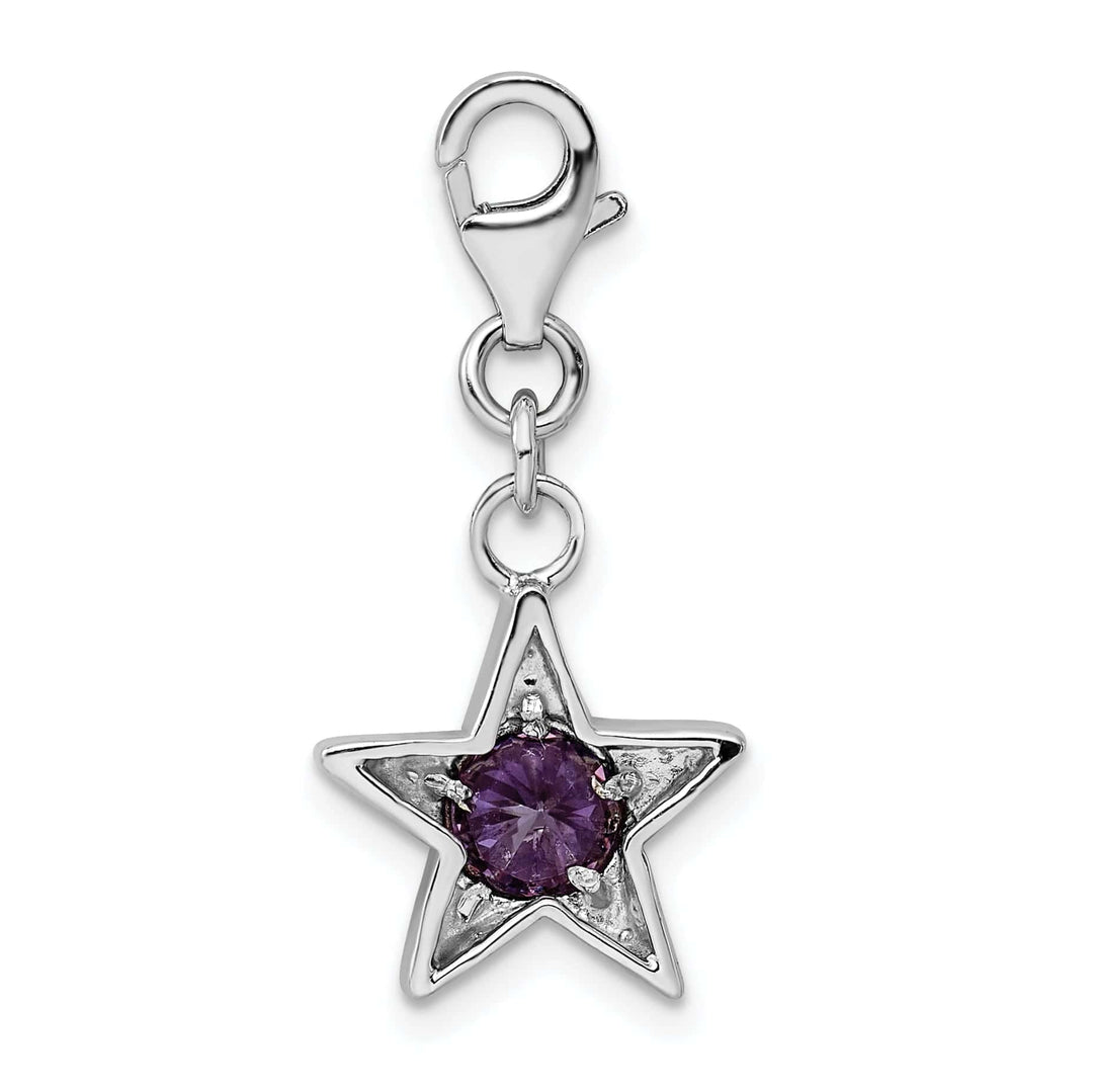 Lovely Rita's Pendants & Charms Silver February C.Z Birthstone Star Charm