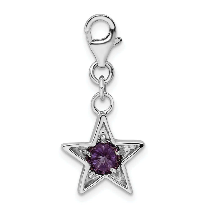 Lovely Rita's Pendants & Charms Silver February C.Z Birthstone Star Charm