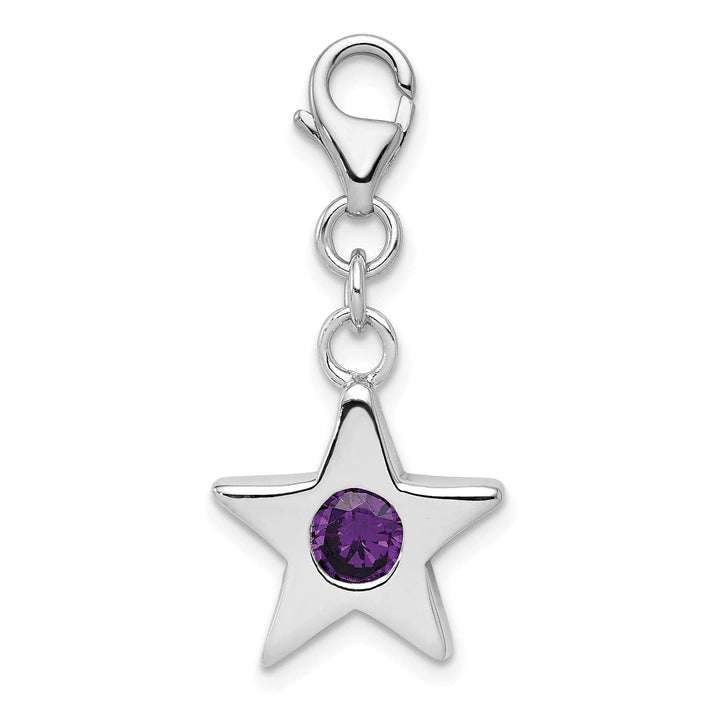 Lovely Rita's Pendants & Charms Silver February C.Z Birthstone Star Charm