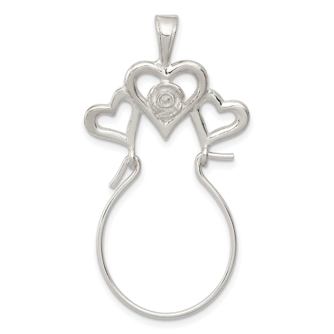 Lovely Rita's Pendants & Charms Silver Flower Heart Design Charm Holder Pendant