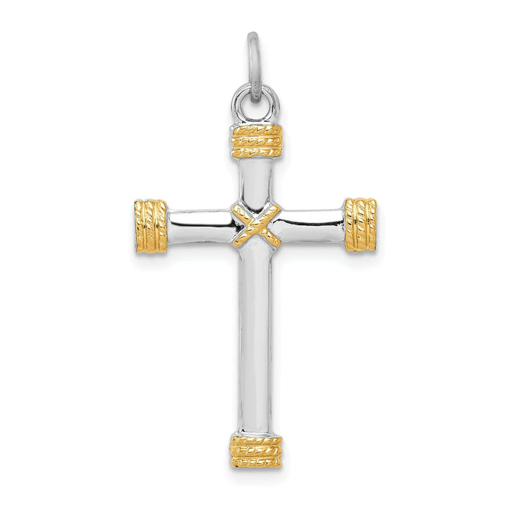 Lovely Rita's Pendants & Charms Silver Gold Plated Polished Rope Cross Pendant
