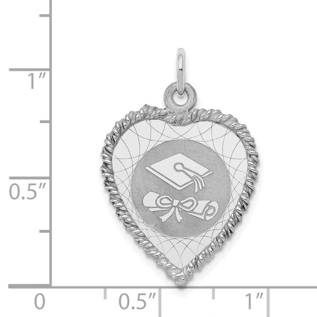 Lovely Rita's Pendants & Charms Silver Graduation Cap & Diploma Disc Charm