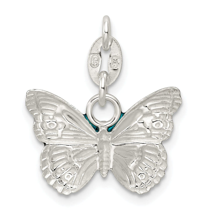 Lovely Rita's Pendants & Charms Silver Green Blue Enameled Butterfly Charm