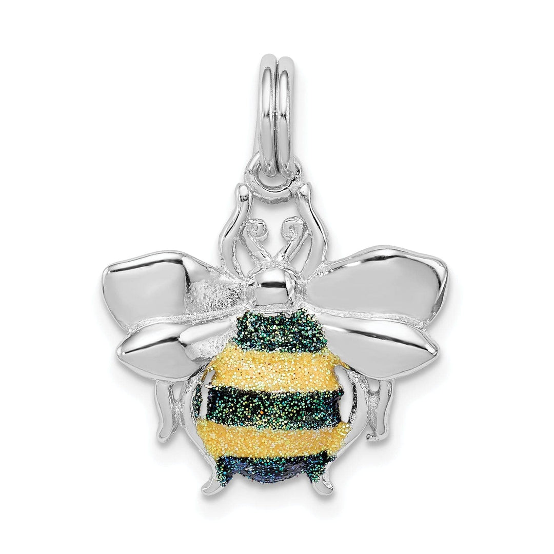 Lovely Rita's Pendants & Charms Silver Green Yellow Enamel Bee Charm Pendant