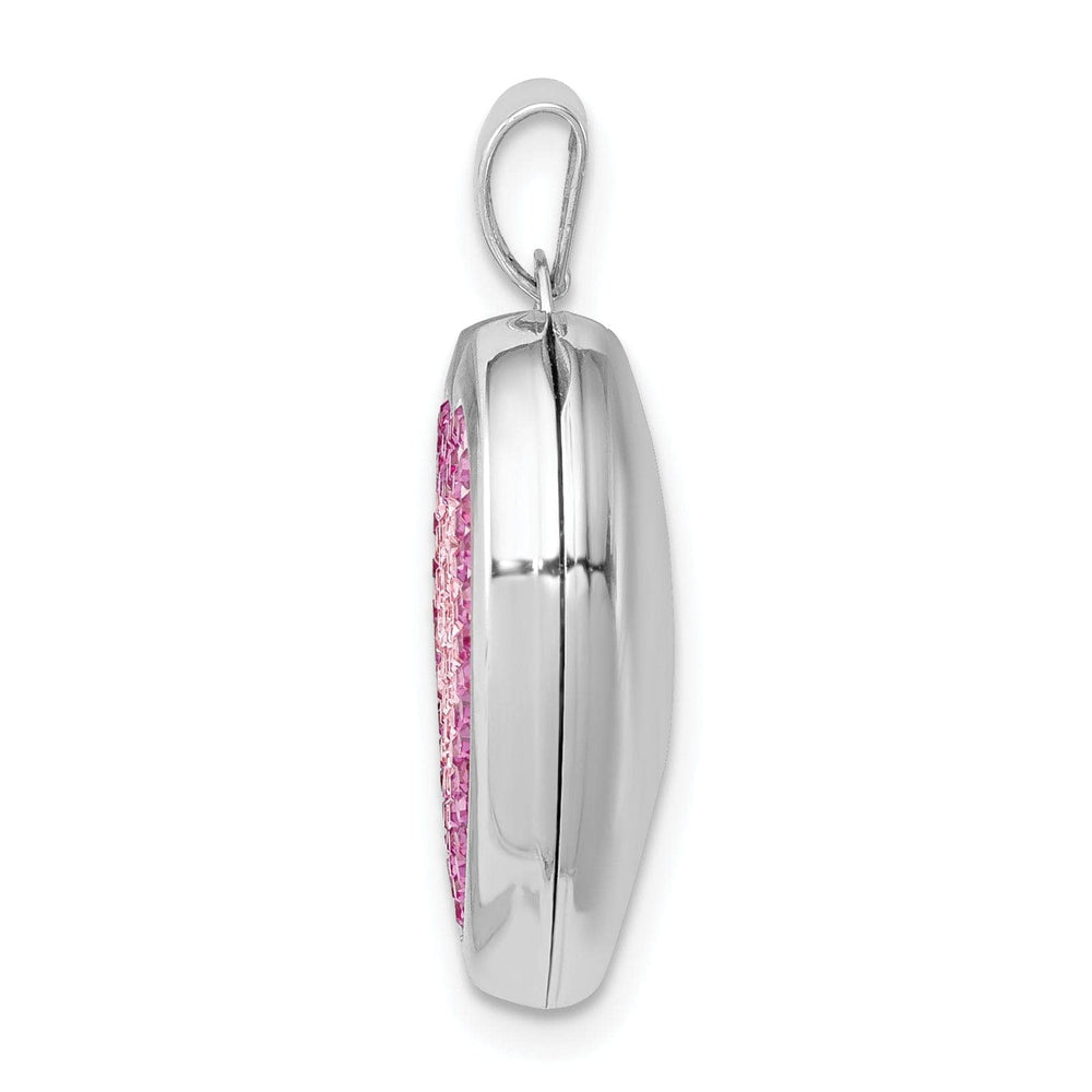 Lovely Rita's Pendants & Charms Silver Heart RoseLight Rose Crystal Locket