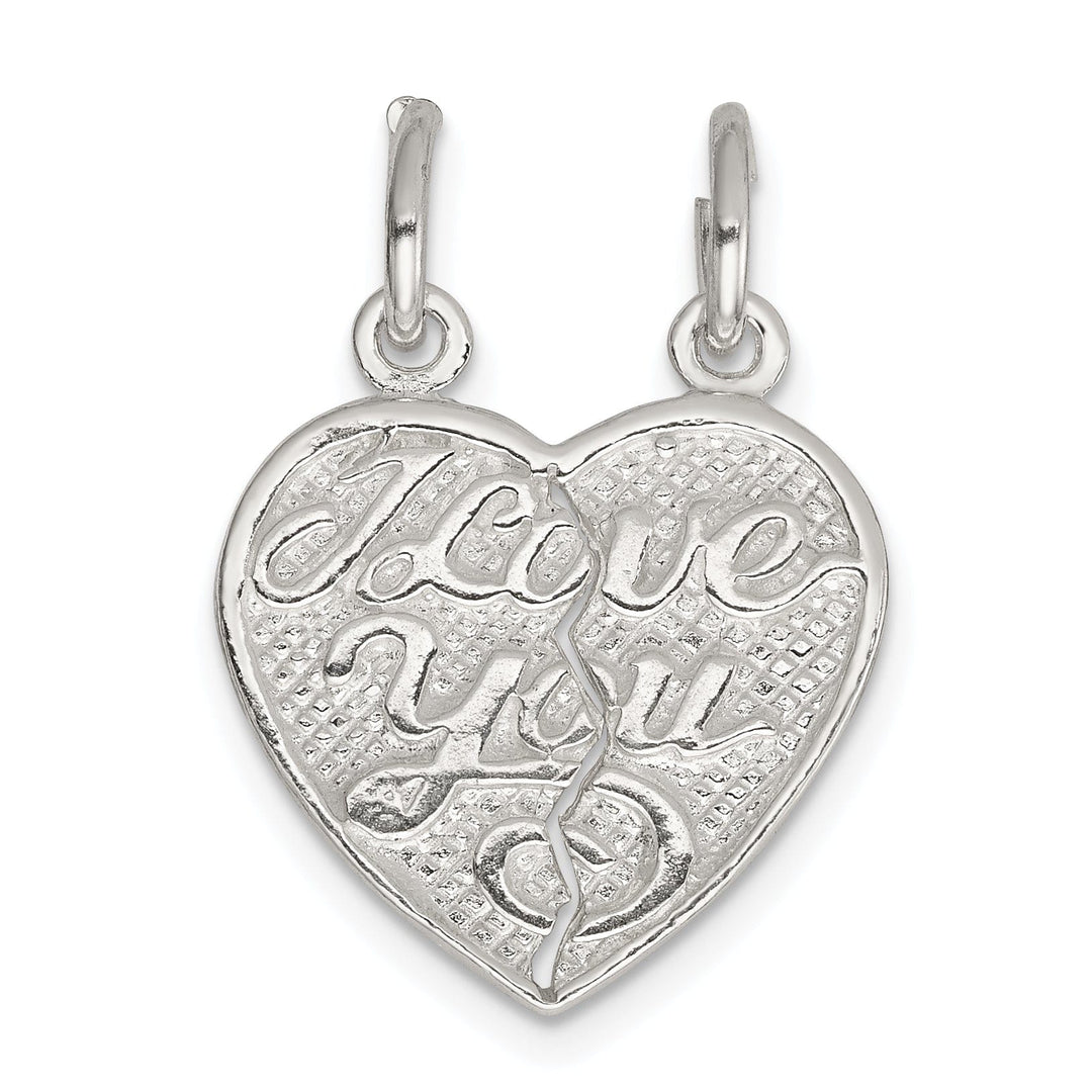 Lovely Rita's Pendants & Charms Silver I Love You 2-Piece Break Heart Charm