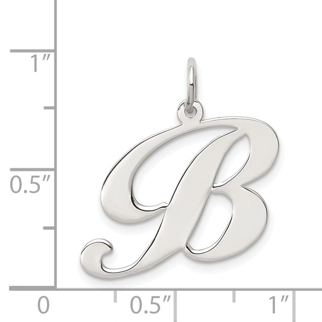 Lovely Rita's Pendants & Charms Silver Large Fancy Script Initial B Charm