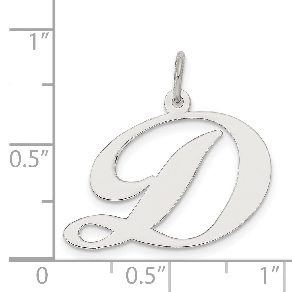 Lovely Rita's Pendants & Charms Silver Large Fancy Script Initial D Charm