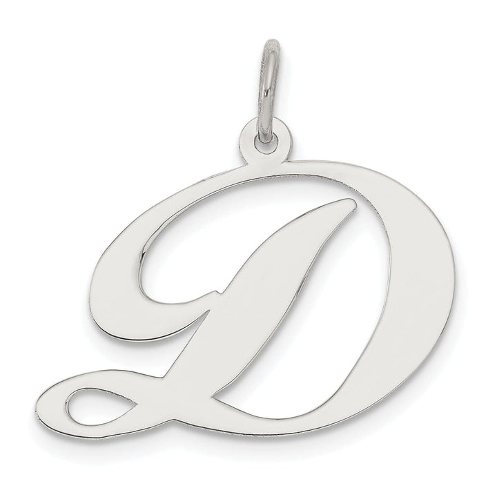 Lovely Rita's Pendants & Charms Silver Large Fancy Script Initial D Charm