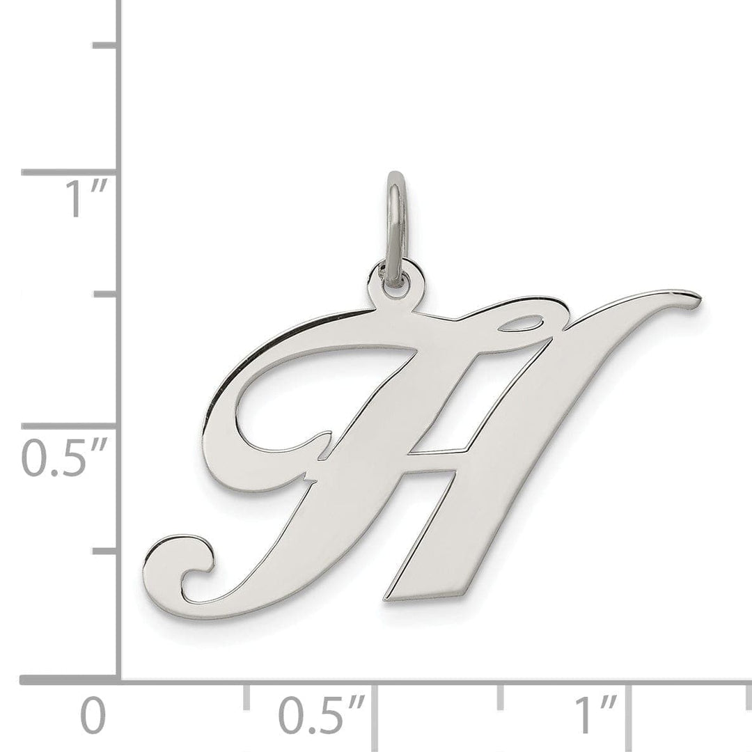 Lovely Rita's Pendants & Charms Silver Large Fancy Script Initial H Charm