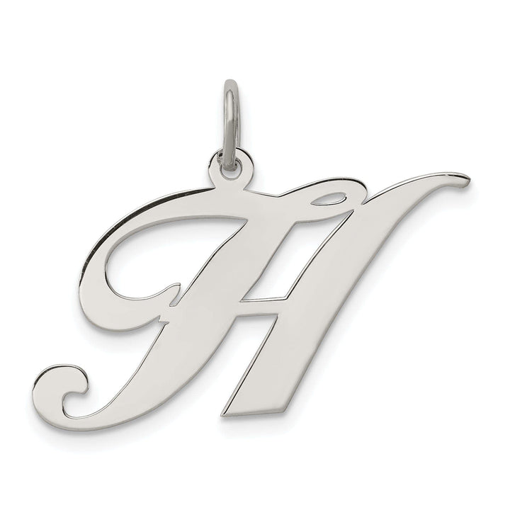 Lovely Rita's Pendants & Charms Silver Large Fancy Script Initial H Charm
