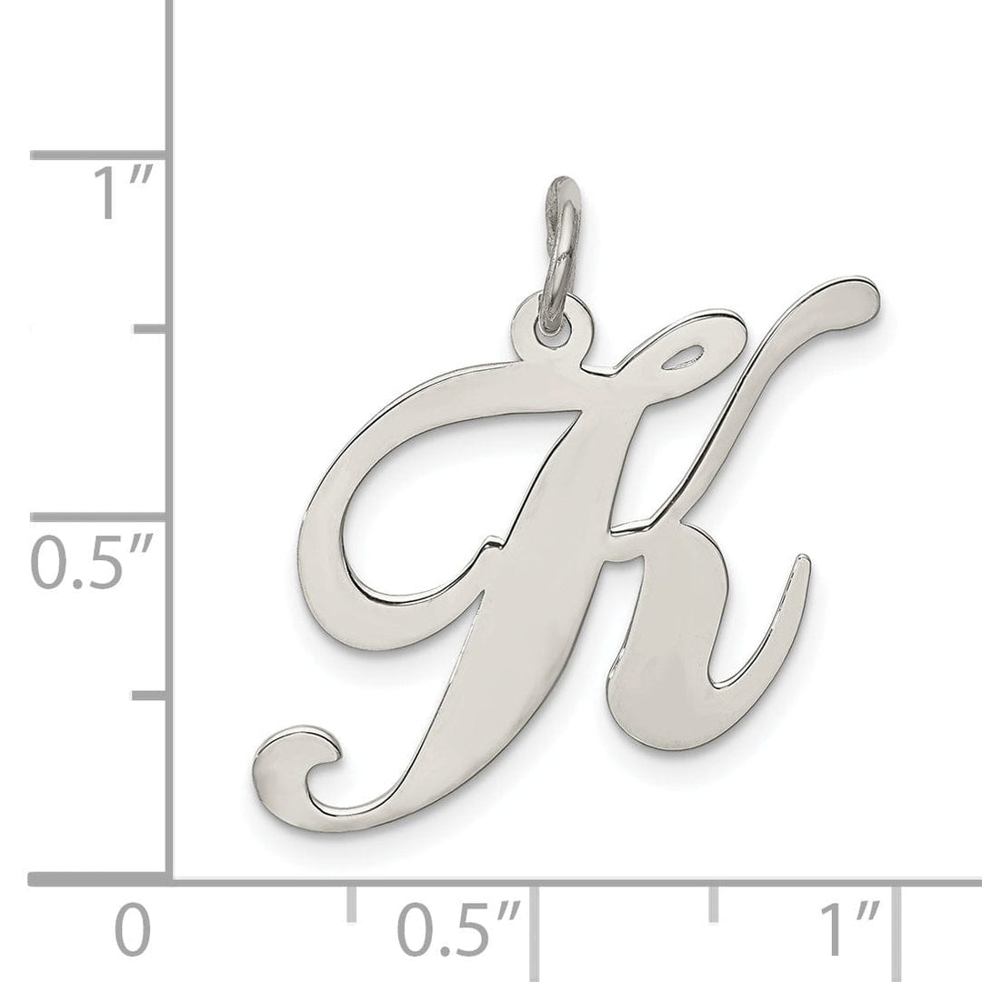 Lovely Rita's Pendants & Charms Silver Large Fancy Script Initial K Charm