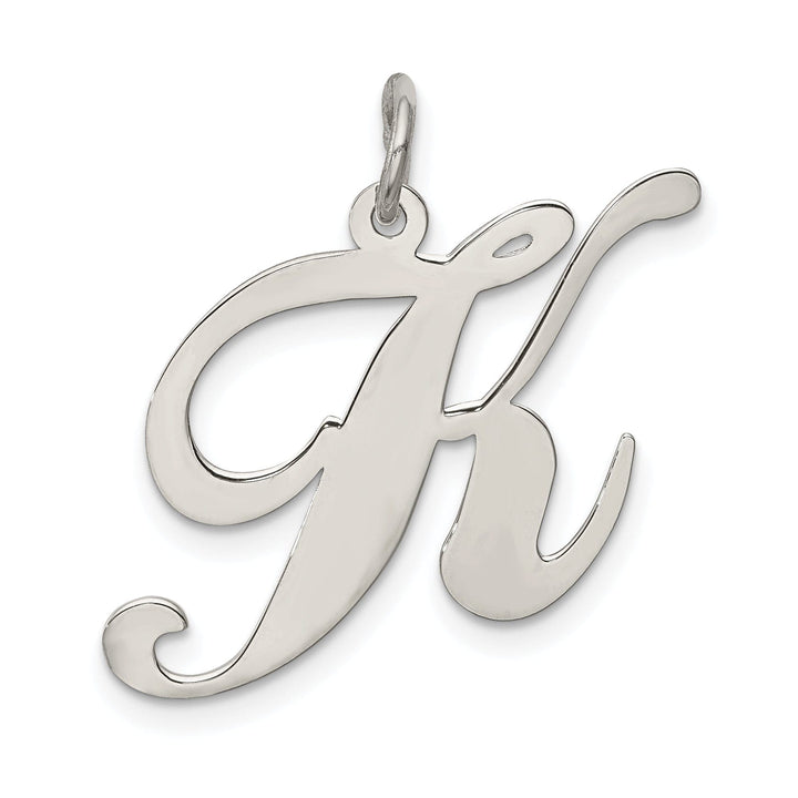 Lovely Rita's Pendants & Charms Silver Large Fancy Script Initial K Charm