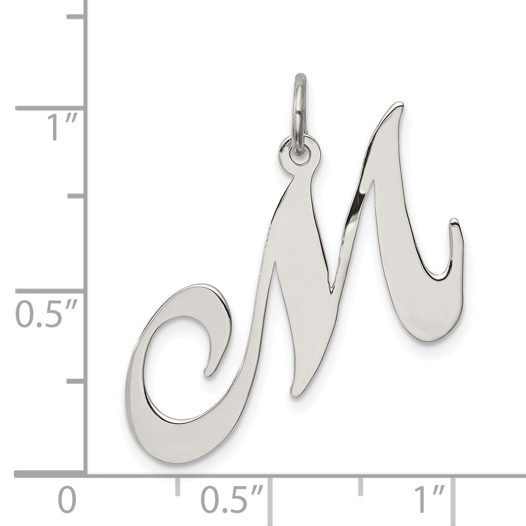Lovely Rita's Pendants & Charms Silver Large Fancy Script Initial M Charm