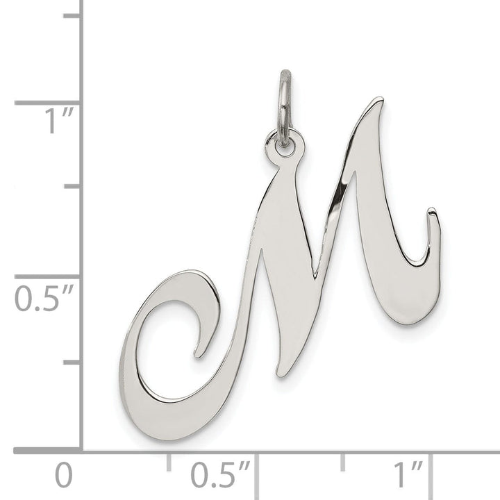 Lovely Rita's Pendants & Charms Silver Large Fancy Script Initial M Charm