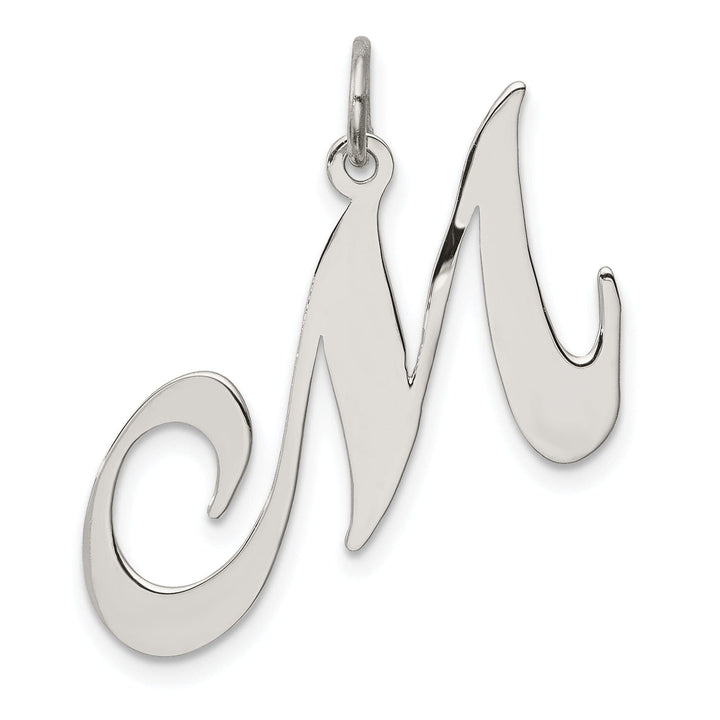 Lovely Rita's Pendants & Charms Silver Large Fancy Script Initial M Charm