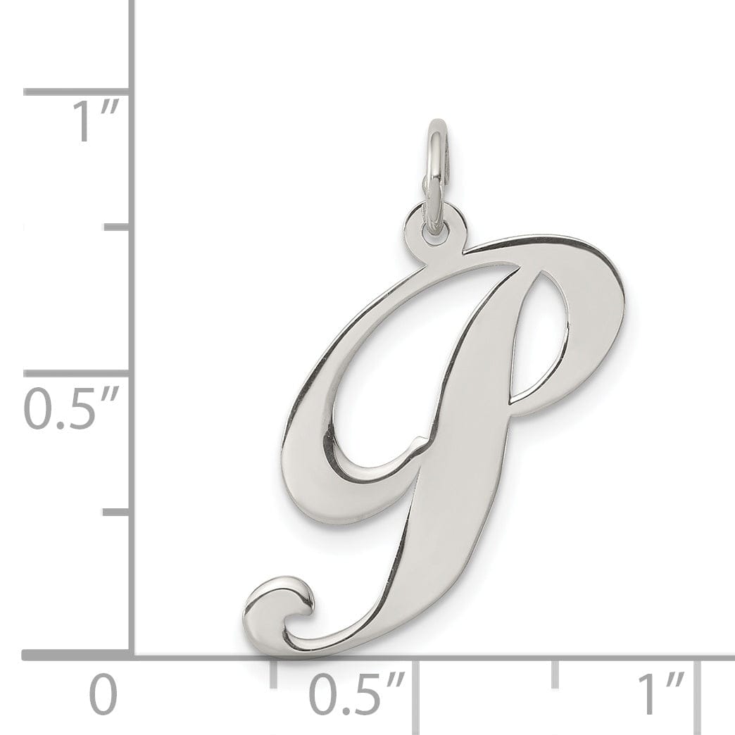 Lovely Rita's Pendants & Charms Silver Large Fancy Script Initial P Charm
