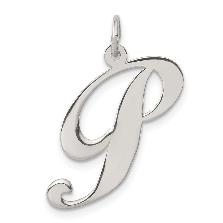 Lovely Rita's Pendants & Charms Silver Large Fancy Script Initial P Charm
