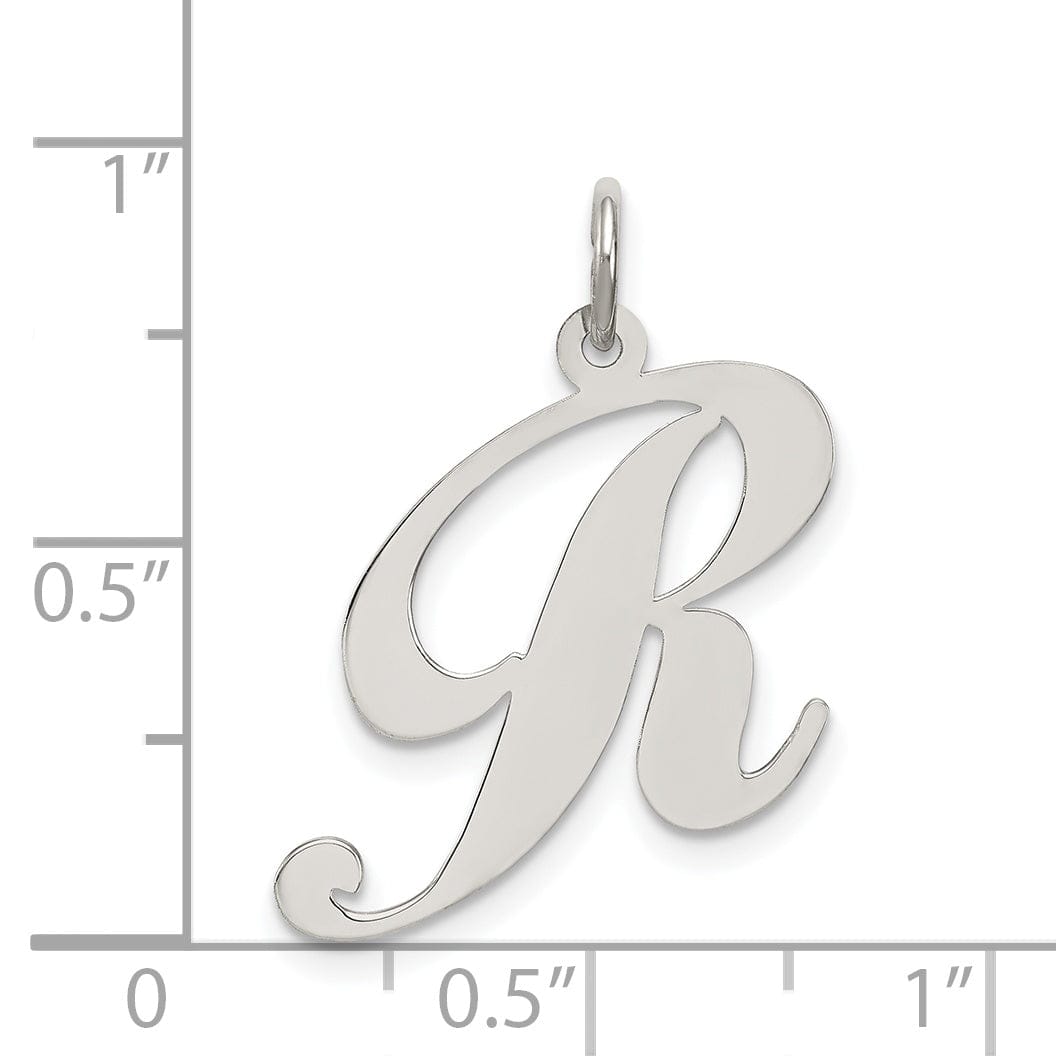 Lovely Rita's Pendants & Charms Silver Large Fancy Script Initial R Charm