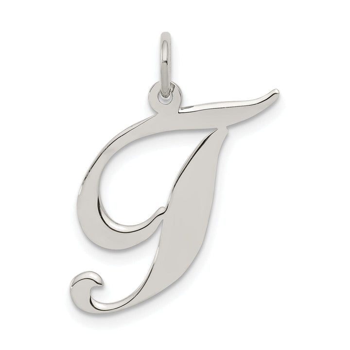 Lovely Rita's Pendants & Charms Silver Large Fancy Script Initial T Charm