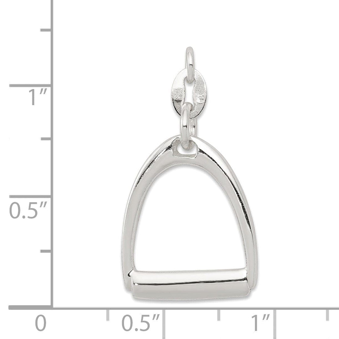 Lovely Rita's Pendants & Charms Silver Large Polished Horse Stirrup Charm