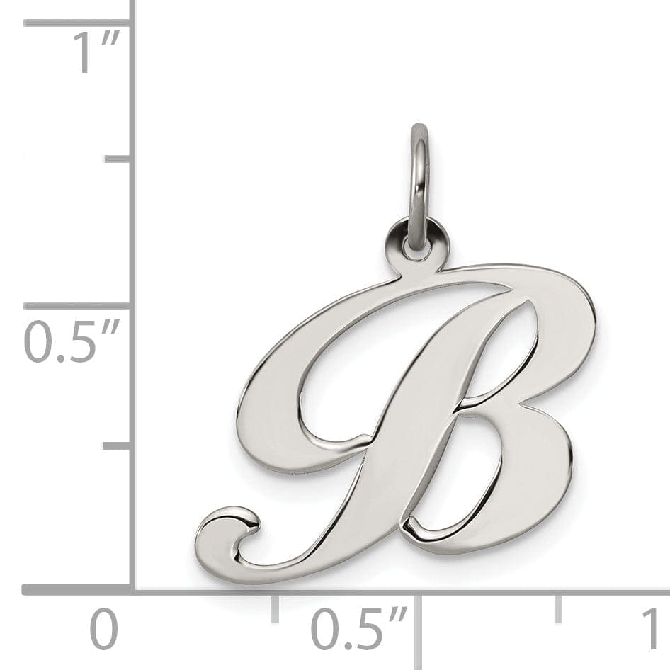 Lovely Rita's Pendants & Charms Silver Medium Fancy Script Initial B Charm