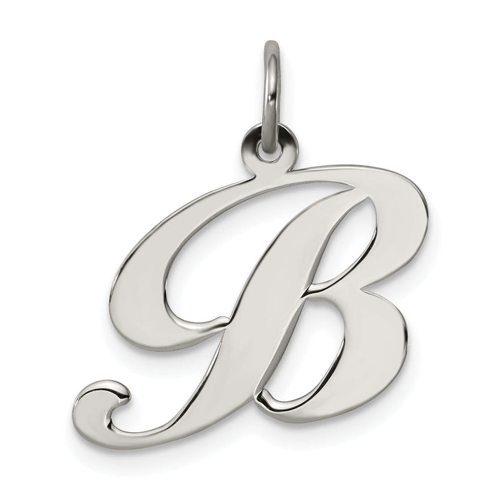 Lovely Rita's Pendants & Charms Silver Medium Fancy Script Initial B Charm