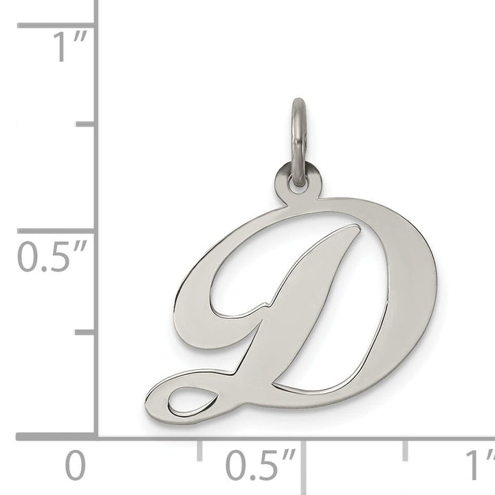 Lovely Rita's Pendants & Charms Silver Medium Fancy Script Initial D Charm