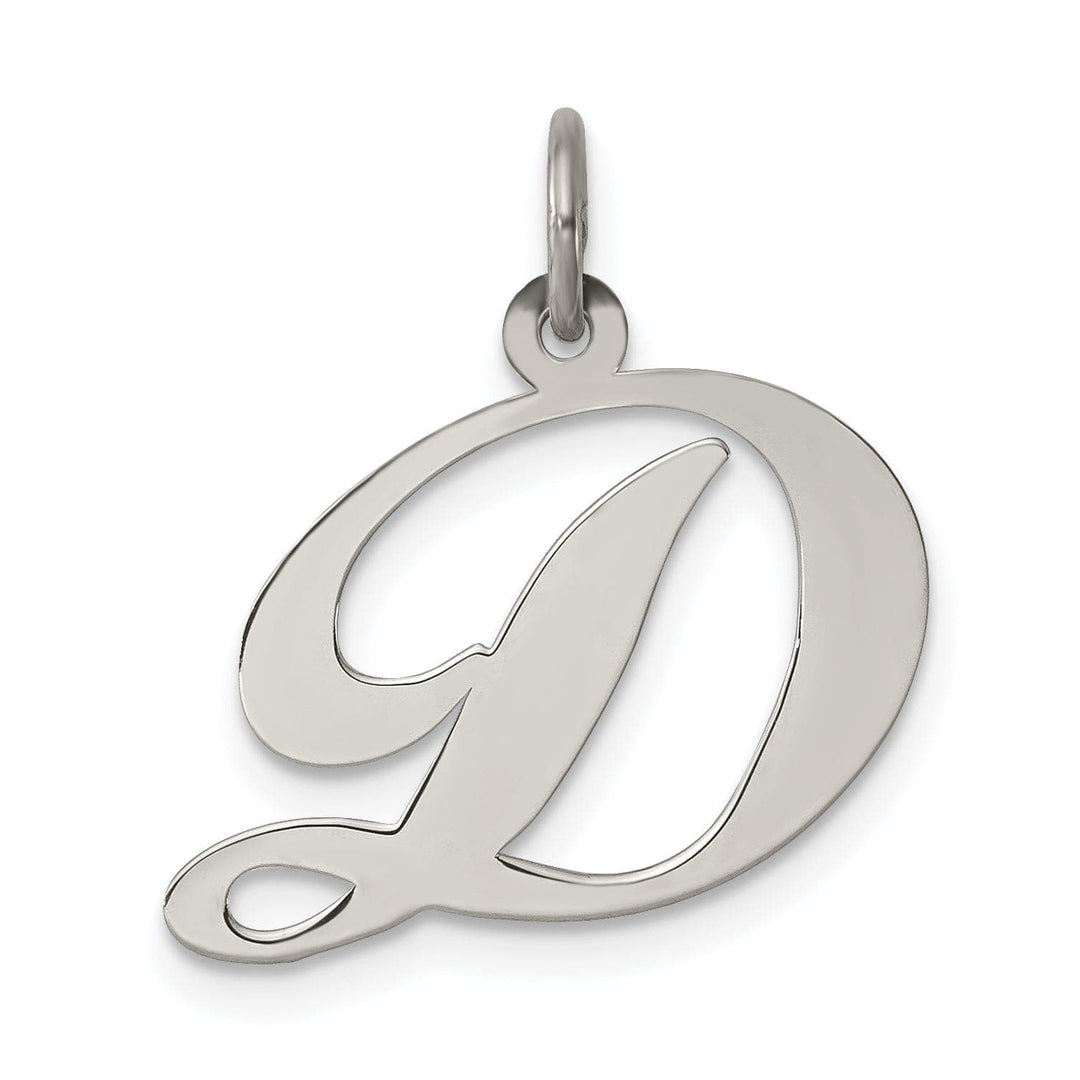 Lovely Rita's Pendants & Charms Silver Medium Fancy Script Initial D Charm