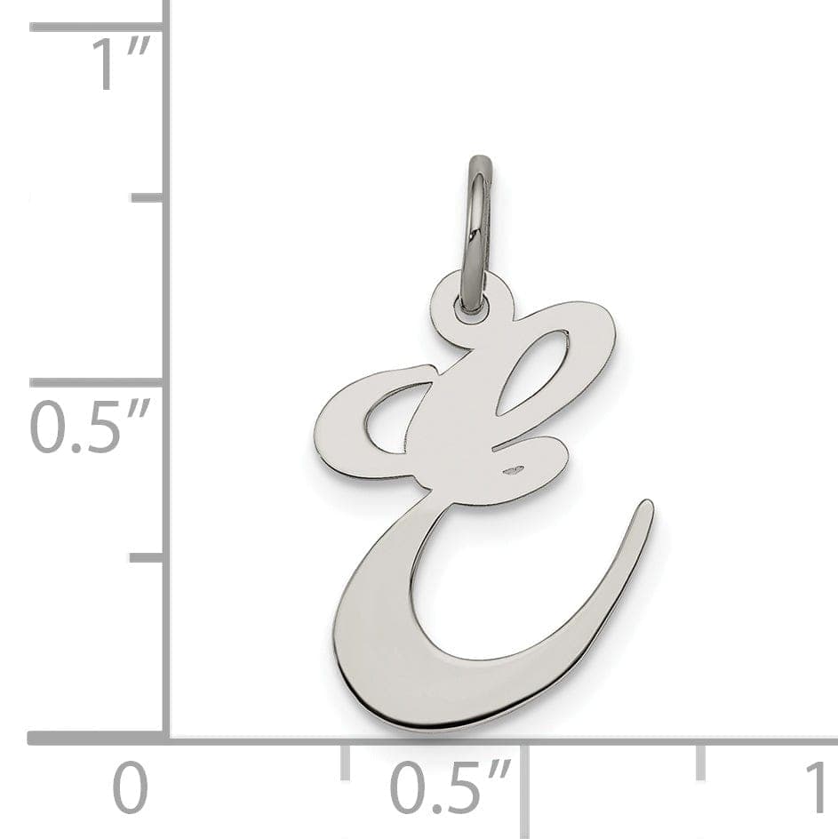 Lovely Rita's Pendants & Charms Silver Medium Fancy Script Initial E Charm