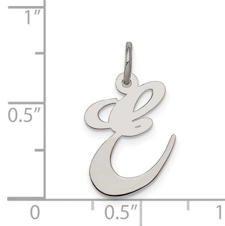 Lovely Rita's Pendants & Charms Silver Medium Fancy Script Initial E Charm