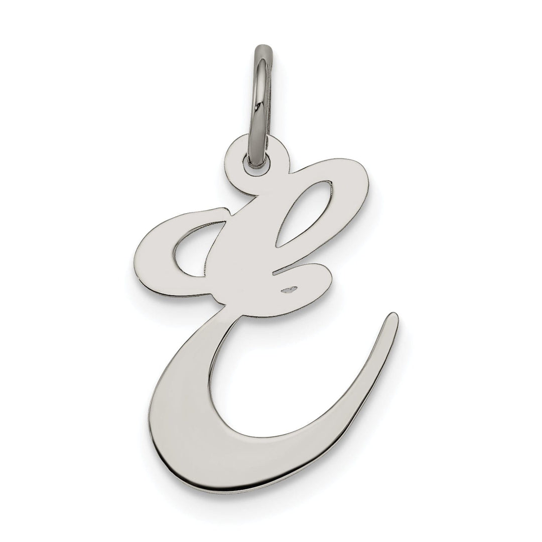 Lovely Rita's Pendants & Charms Silver Medium Fancy Script Initial E Charm
