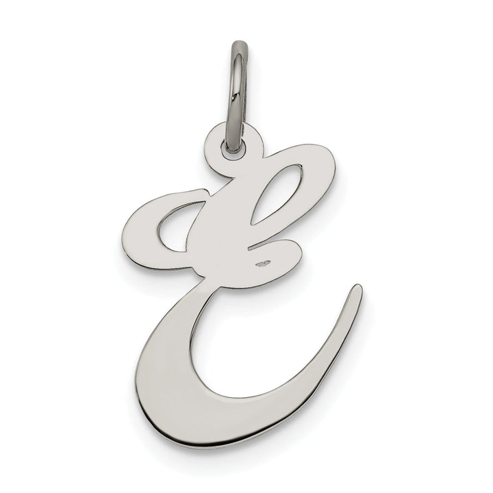 Lovely Rita's Pendants & Charms Silver Medium Fancy Script Initial E Charm