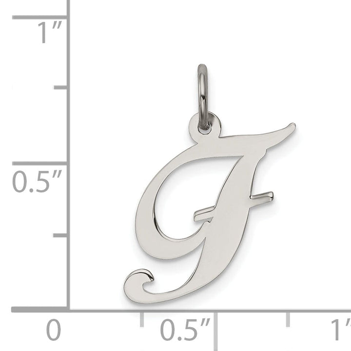 Lovely Rita's Pendants & Charms Silver Medium Fancy Script Initial F Charm