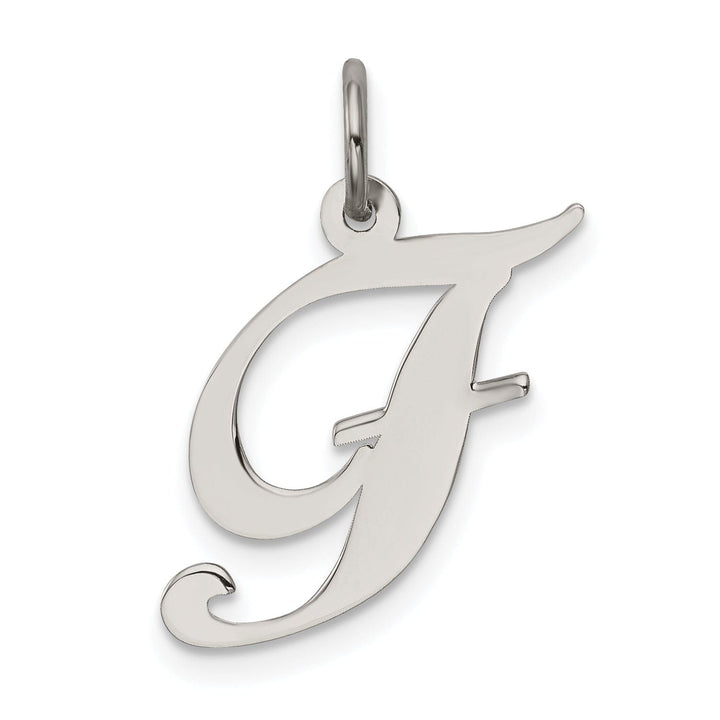 Lovely Rita's Pendants & Charms Silver Medium Fancy Script Initial F Charm