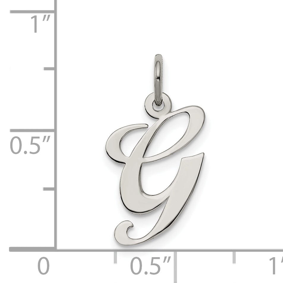 Lovely Rita's Pendants & Charms Silver Medium Fancy Script Initial G Charm