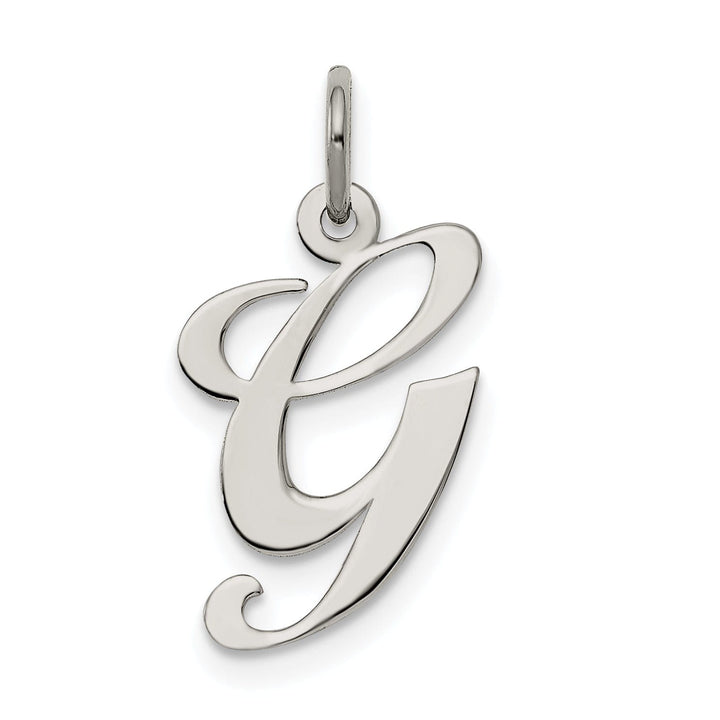 Lovely Rita's Pendants & Charms Silver Medium Fancy Script Initial G Charm