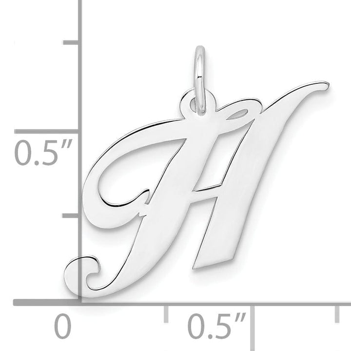 Lovely Rita's Pendants & Charms Silver Medium Fancy Script Initial H Charm