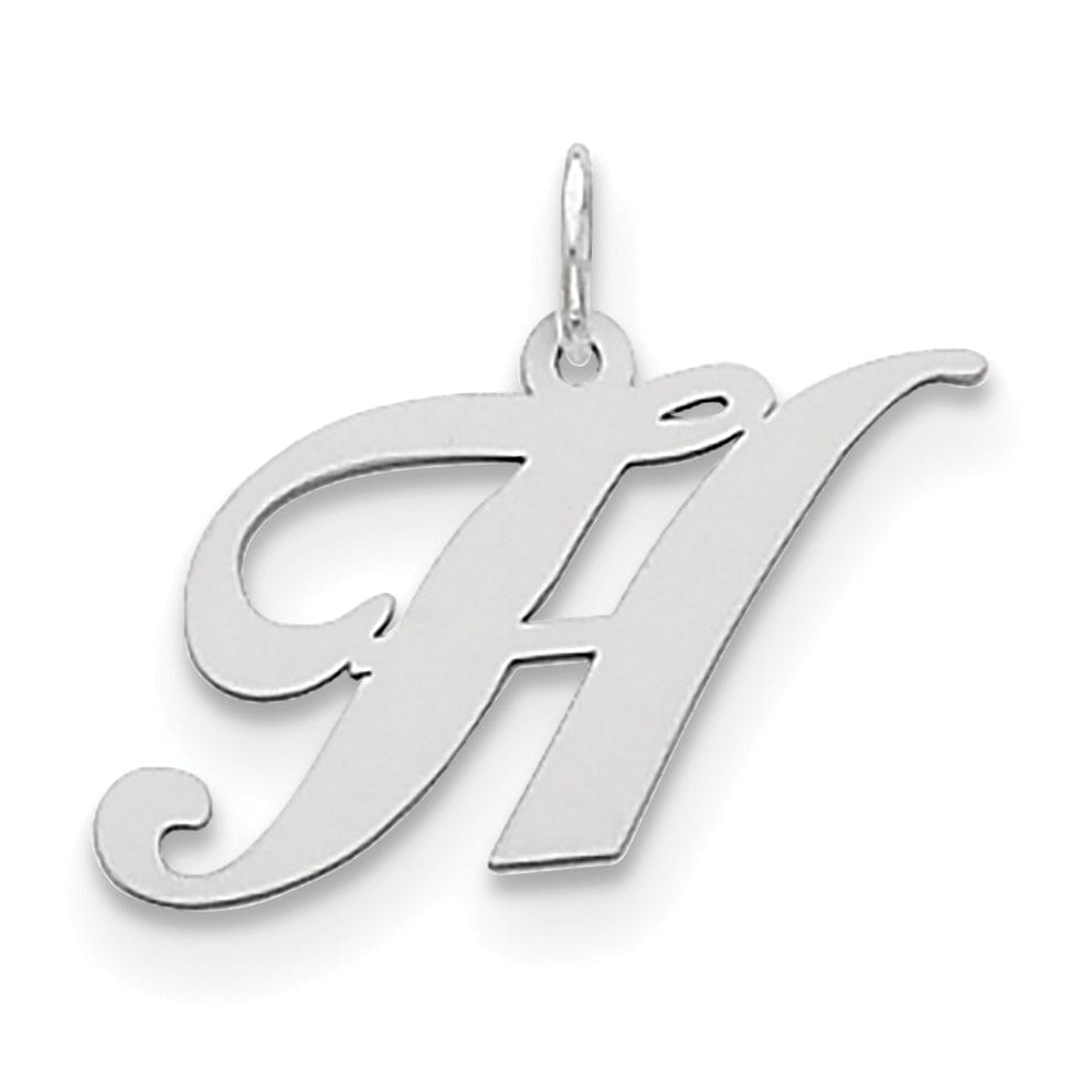 Lovely Rita's Pendants & Charms Silver Medium Fancy Script Initial H Charm