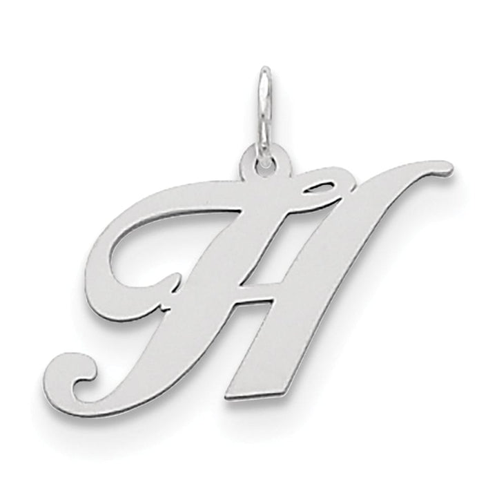 Lovely Rita's Pendants & Charms Silver Medium Fancy Script Initial H Charm